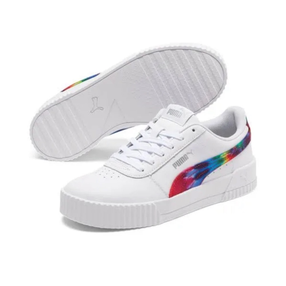 PUMA Tie Dye and White Sneakers with Soft Foam - Picture 2 of 6